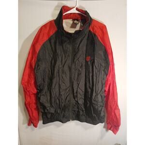Vtg XL USA Olympics JC Penney RED/BLK Full Zip Windbreaker Jacket B17